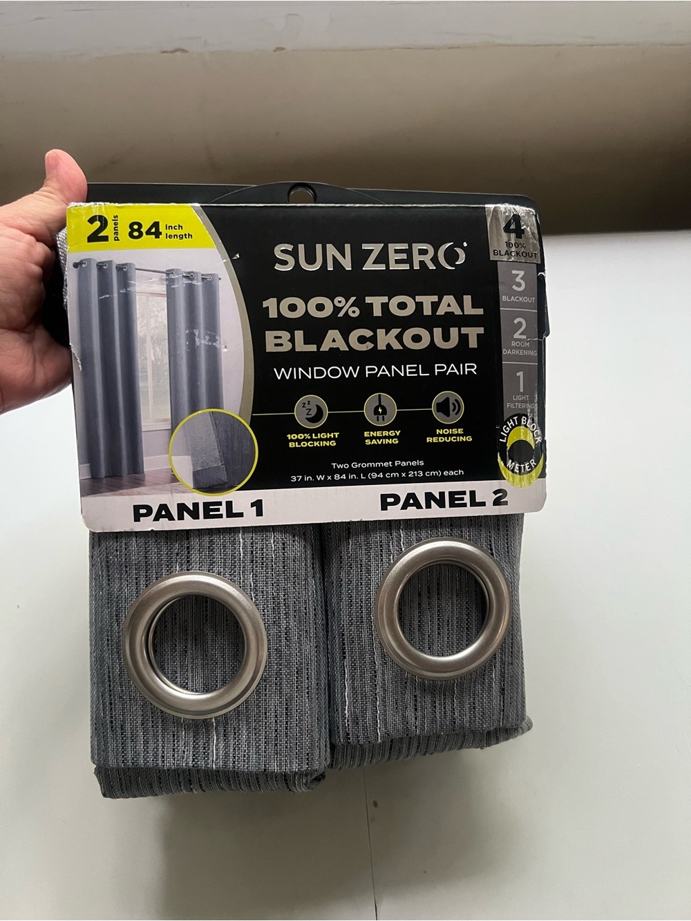 2pc 37"x84" Sun Zero Halleck Vertical Strie